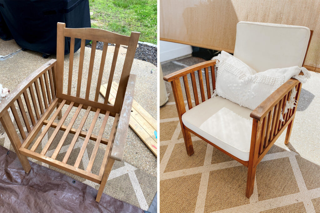 how to restain outdoor wood furniture