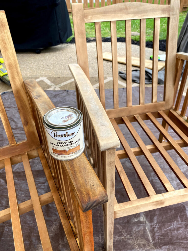 how to restain outdoor wood furniture