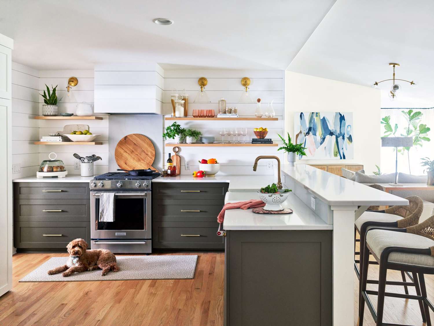 open shelves kitchen