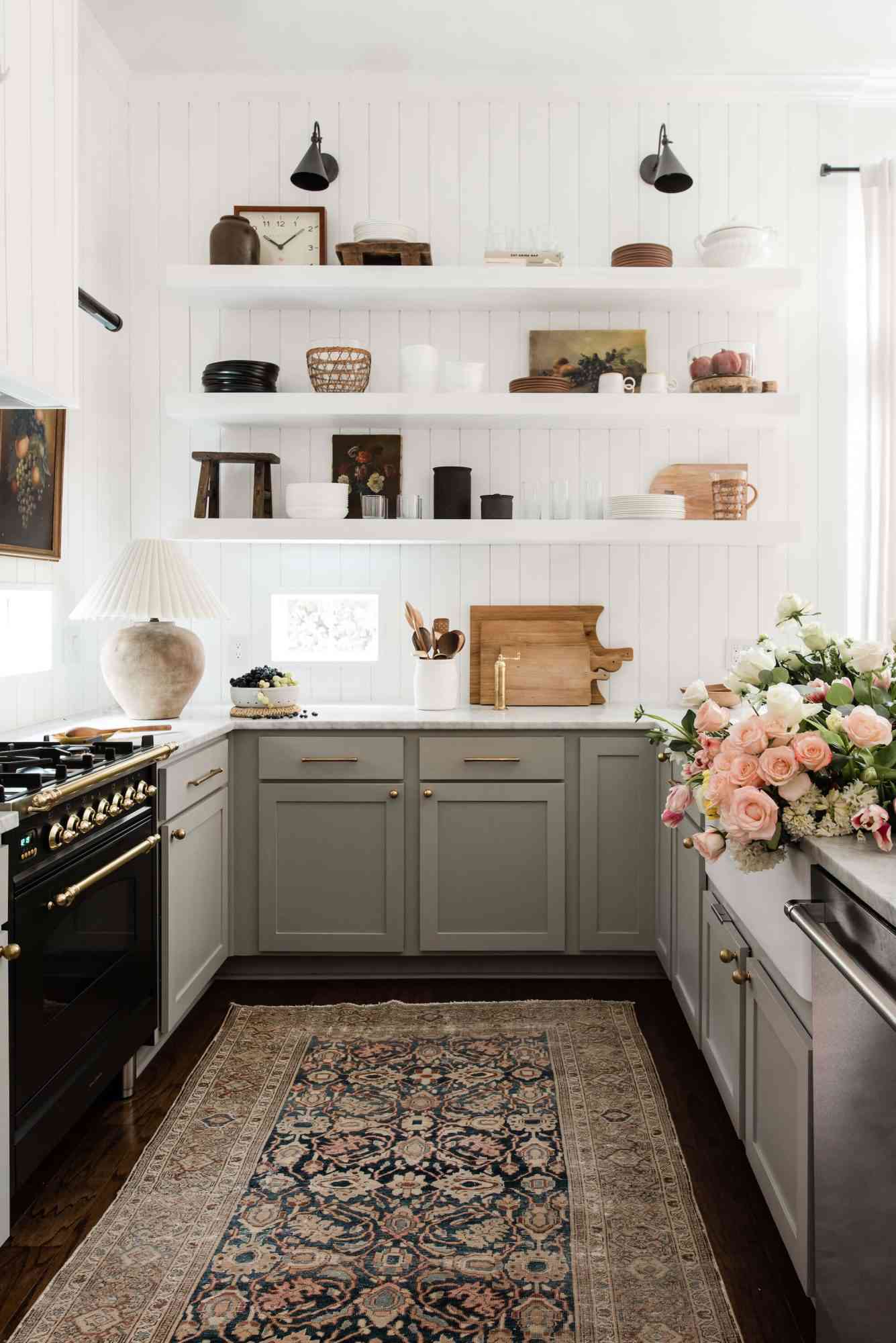 open shelves kitchen