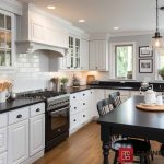 Modern White Kitchen Enhanced with Black Appliances