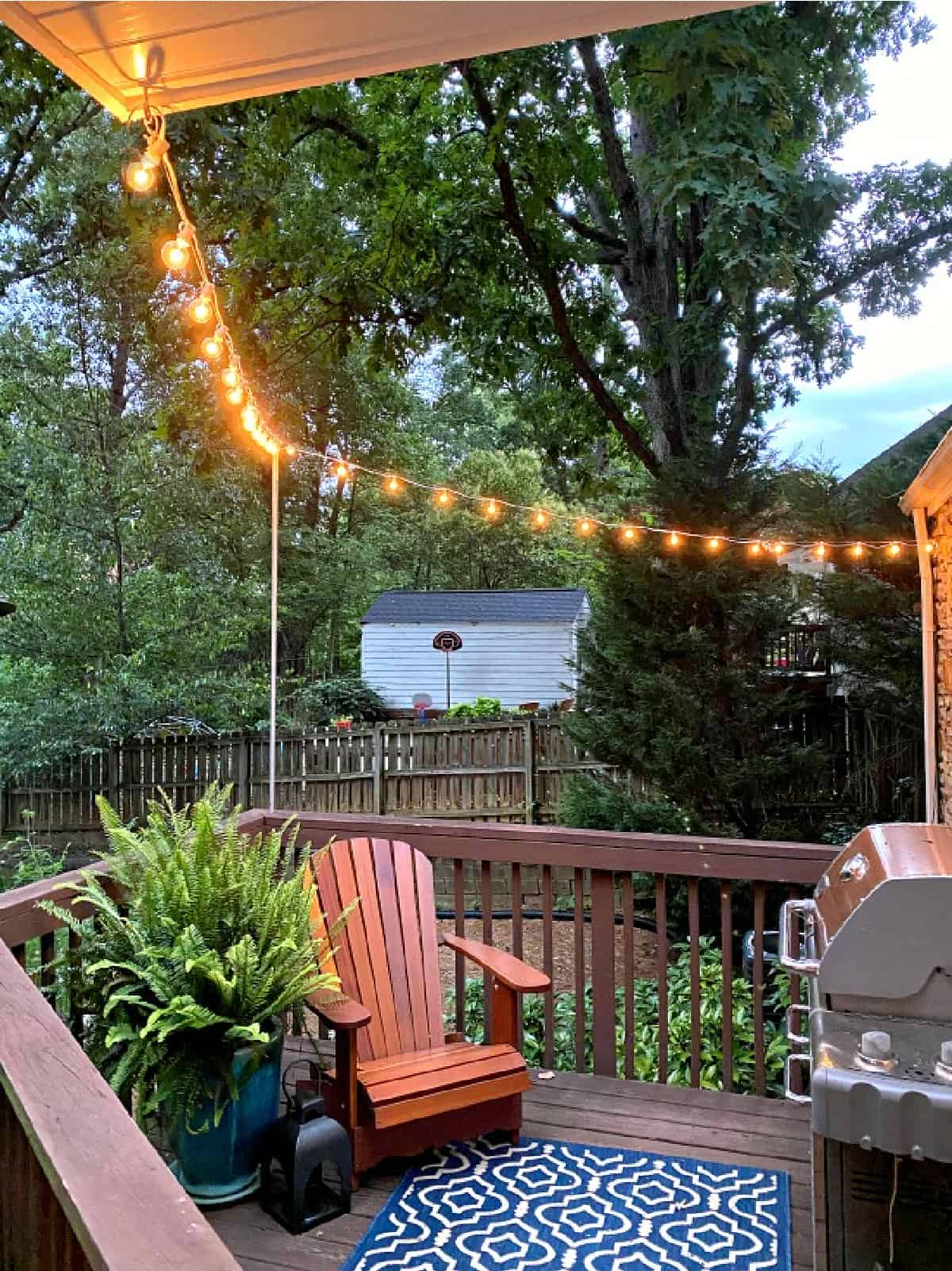 how to hang string lights on patio