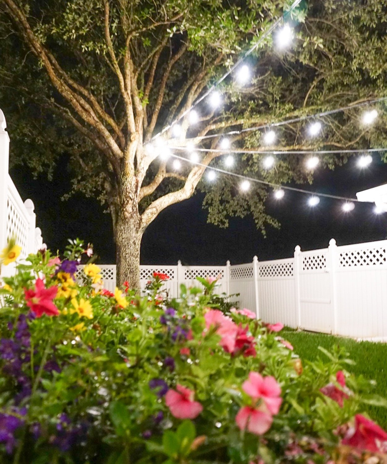 how to hang string lights outdoors