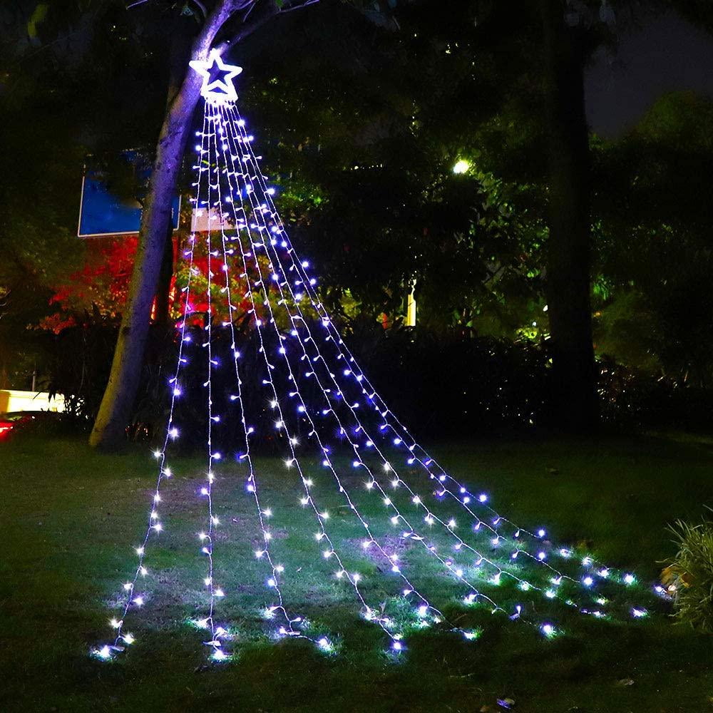 how to string lights on a tree outside