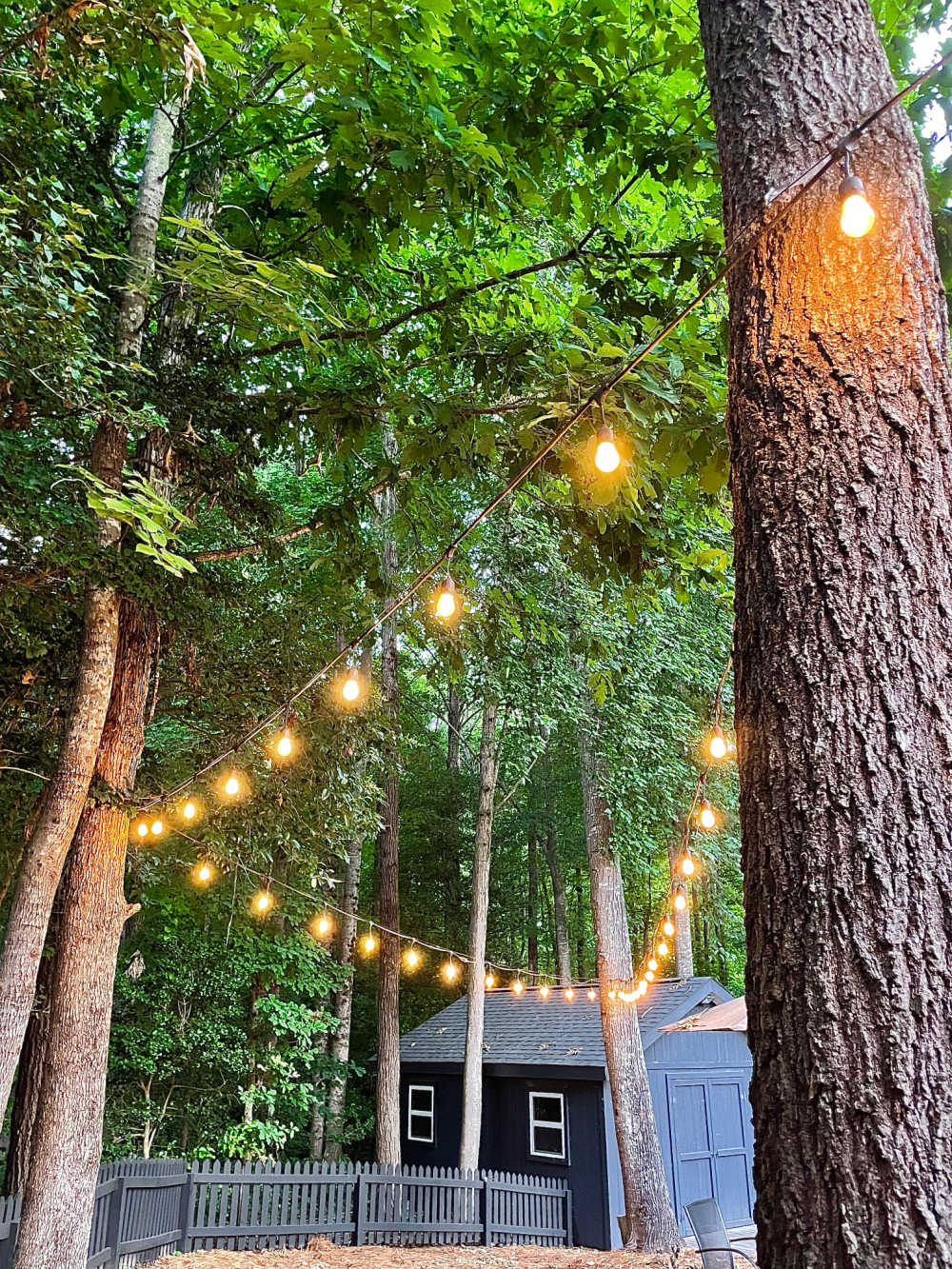 how to hang string lights outdoor