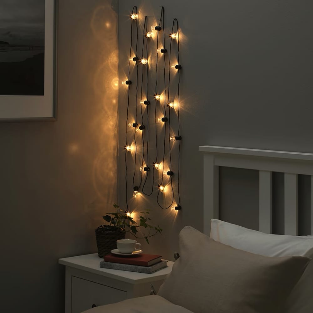 how to hang up string lights on wall