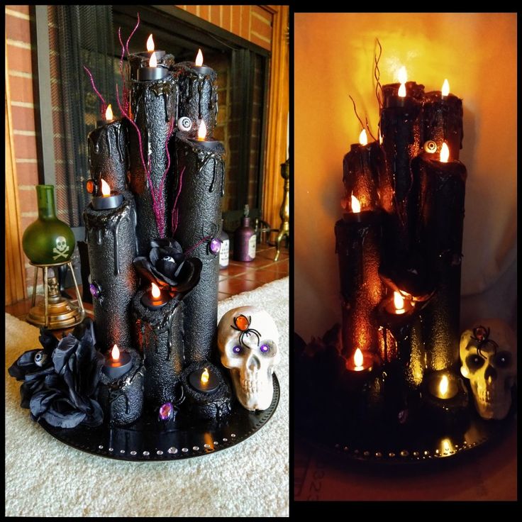 pool noodle halloween candles