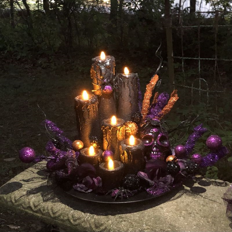 pool noodle halloween candles